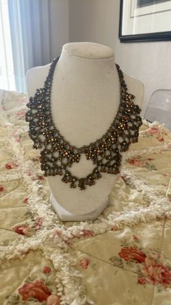 Topaz adjustable fashion, neck, bib
