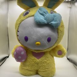 LARGE 25” ULTRA SOFT WEIGHTED FOOT HELLO KITTY IN BUNNY COSTUME 