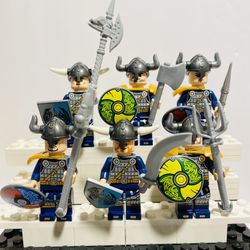 Viking Soldiers Minifigures with Accessories | New Custom LEGO Compatible Toys