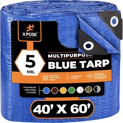 40 ft. x 60 ft. Blue Medium Duty Tarp