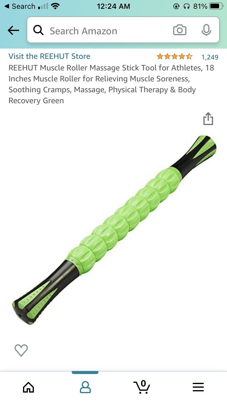 Muscle Roller Massage Stick Tool for Athletes, 18 Inches Muscle Roller for Relieving Muscle Soreness, Soothing Cramps, Massage, Physical Therapy & Bo