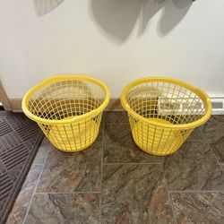 2 Plastic Laundry Baskets