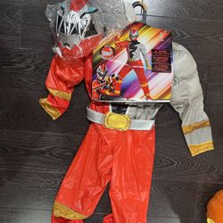 NWT Disguise youth Power Ranger Dino Fury Red Ranger Muscle Costume small 4-6