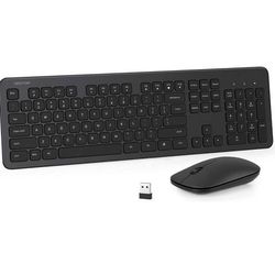 Wireless Keyboard and Mouse Combo, 2.4GHz Ultra Thin Full-Size Wireless Keyboard and Mouse for Compu