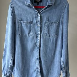 Banana Republic Blue Denim Long Sleeve Top