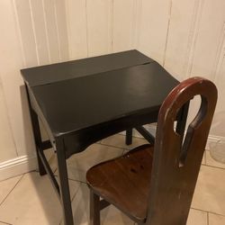 Wooden desk and chair set