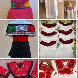 Variety of Beautiful Mexican Blouses  -  Variedad de Hermosas Blusas