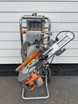 Ridgid R4222T 12" Dual Bevel Sliding Miter Saw w/ Mobile Stand – A1D020384