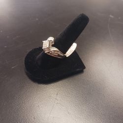 10k White Gold 7g Wedding Set Size 6.5