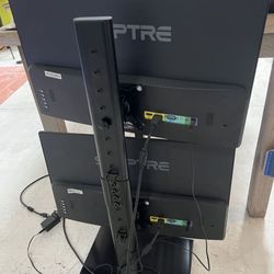2 Computer Monitors With Rack, Tv Screens