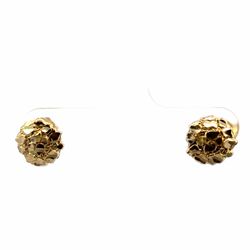Men’s or Women’s 10k Yellow Gold Small Round Nugget Stud Earrings GP3130909
