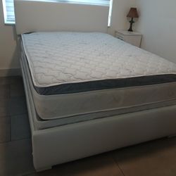 $375 White Queen Bed Frame With Mattress And Box Spring Brand New In Plastic Free Delivery Free Assembly 
