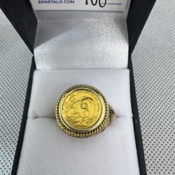 14kt, Gold Ring W/panda Coin 6.4g