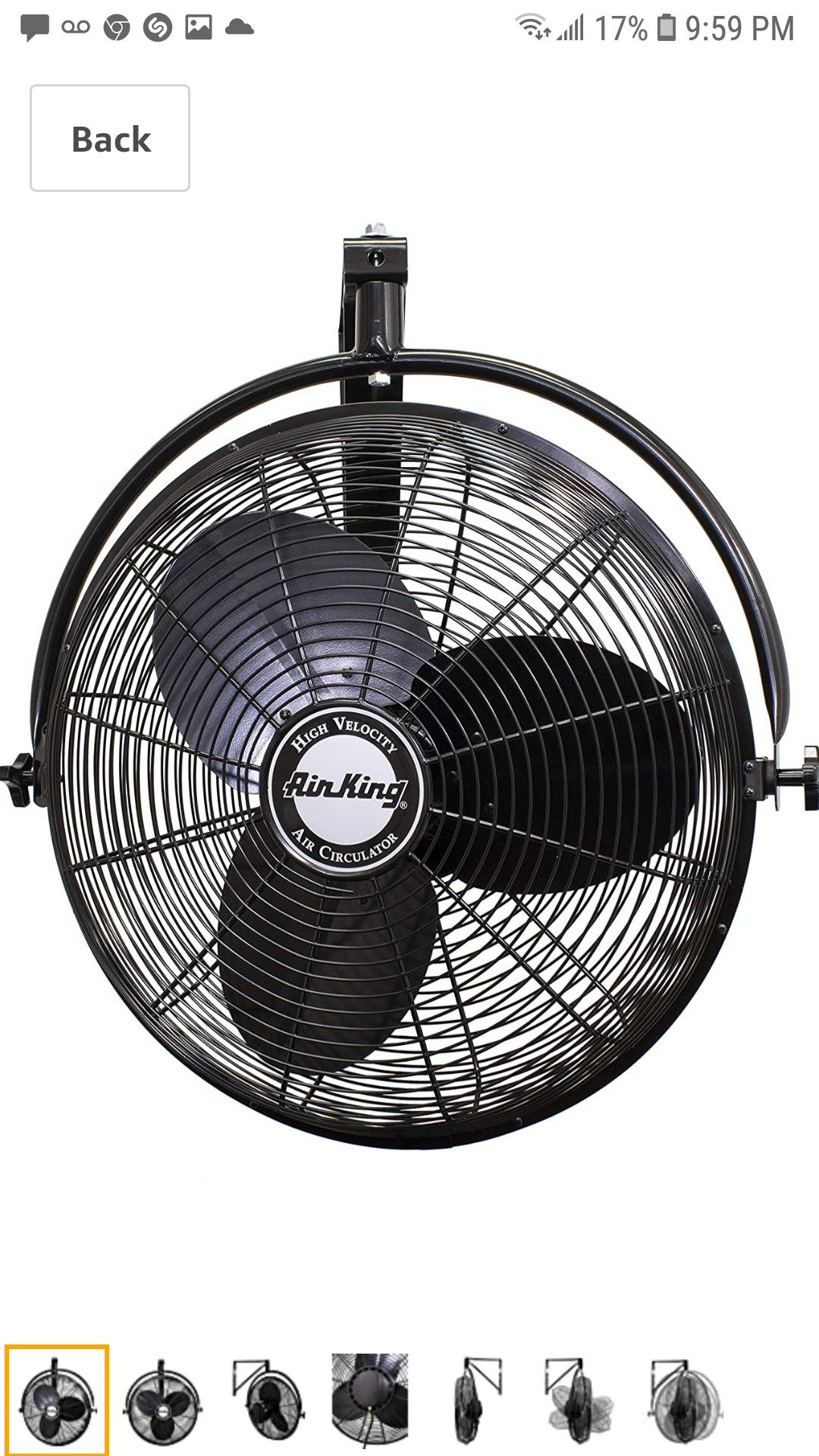 Air King 9020 1/6 HP Industrial Grade Wall Mount Fan, 20-Inch,Black