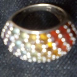 NYC II CHUCK CLEMENCY 3.36CTW EXOTIC RAINBOW MULTI-GEM STERLING SILVER RING 7.6G