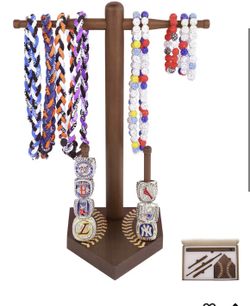 Brand: Loan Chiangmai Baseball Gift for Boys Men – Wooden Baseball Ring Display Holder for Championship Rings & Medals, Baseball Jewelry Organizer wit