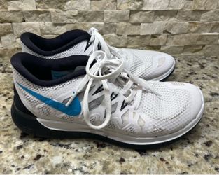 Nike Free 5.0 White Cool Grey Lace Up Running Shoes  Women's Size 8
