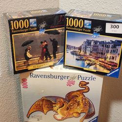 Three Sealed Ravensburger  Jigsaw  Puzzles (1000 PC)