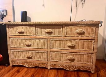 Vintage Rattan Dresser