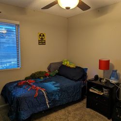 Twin Bed, Dresser, and Nightstand 