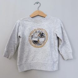 Timberland Toddler Sweatshirt 3T - Light Gray Logo Crewneck