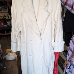 Cream colored trench coat