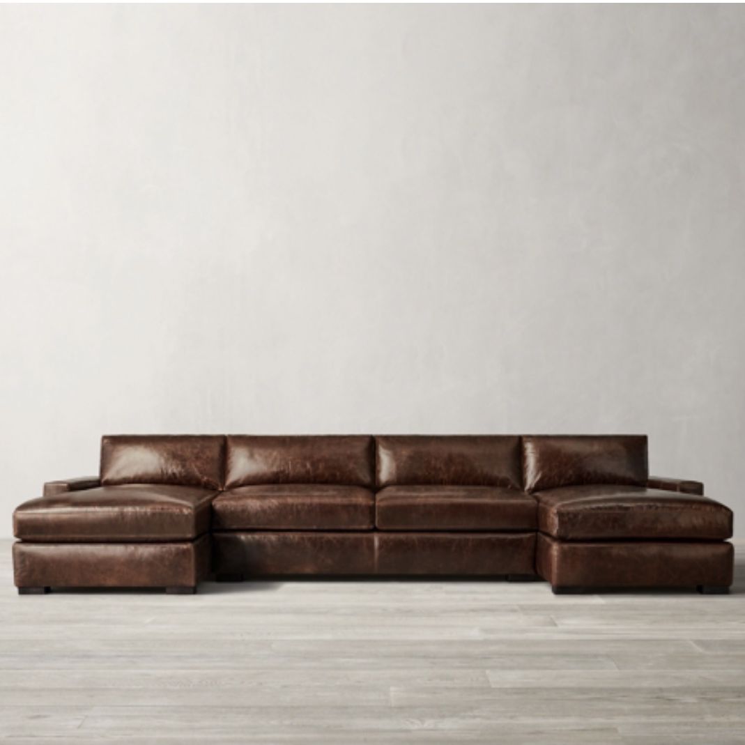 WOW!! Restoration Hardware RH Maxwell leather double chaise sectional