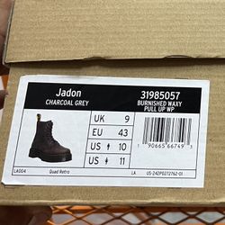 Dr Martens Jadon Charcoal Grey Size 10 Men