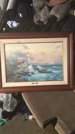 Signed Thomas Kinkade Vintage Oil Painting W/Certified Authentication Certificate