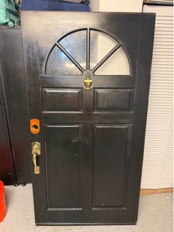 RARE 42” x 80” solid heavy duty wood exterior front door