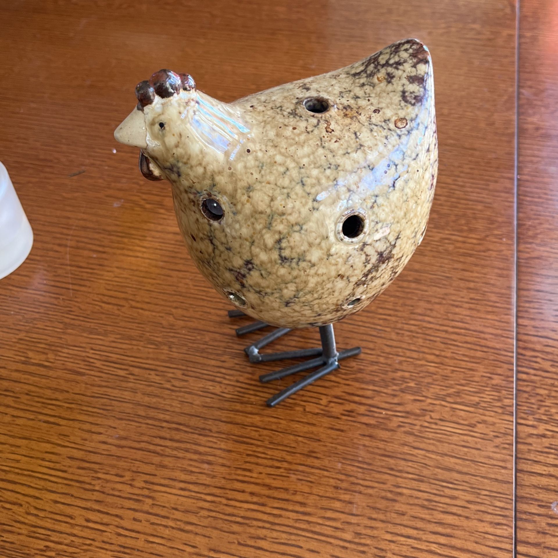 Handmade Metal Rooster Candle Holder