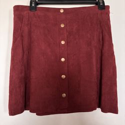 Burgundy Suede Skirt