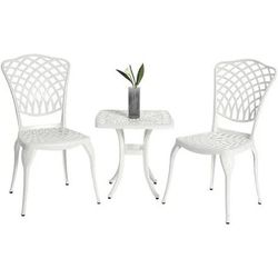 White Cast Aluminum Outdoor Bistro Set