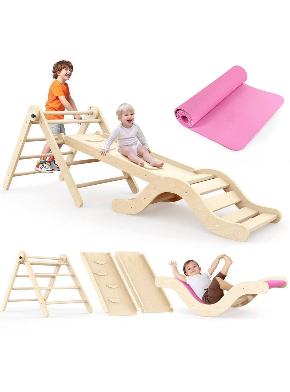 7 in 1 Toddler Climbing Toys Indoor, Montessori Foldable Climbing