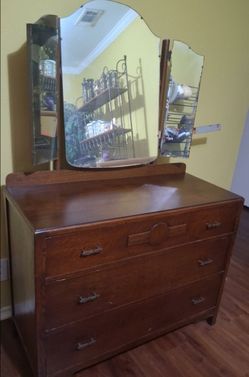 Vintage Antique 1930s ART DECO Tri-fold Mirror Vanity