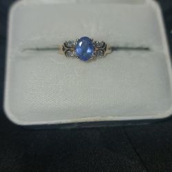 Tansanite and Dimond Ring 