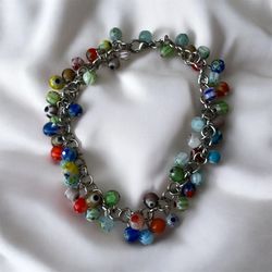 Millefiori Milano Glass Anklet/Bracelet From Italy! New! Never Used!