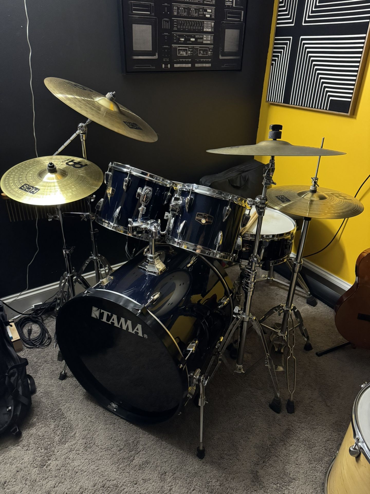 TAMA Imperialist 5 Piece Drum Set Dark Blue with MEINL cymbals