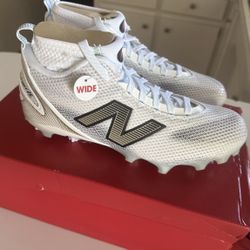 New Balance Freeze 5 Mid Men's Lacrosse Cleats-White/Black  New Size 8.5W/7M