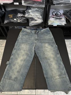 Denim Monogram Carpenter Jeans Blue Size 34