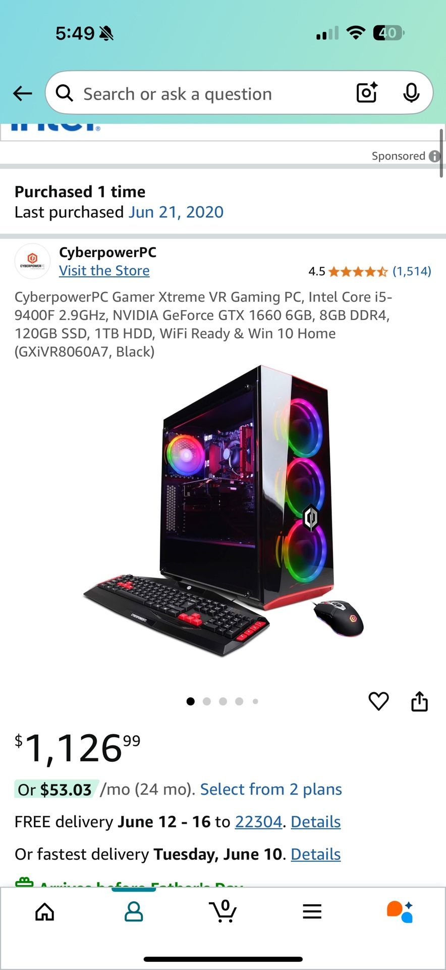 Used Gaming PC (needs hard drive and windows) 