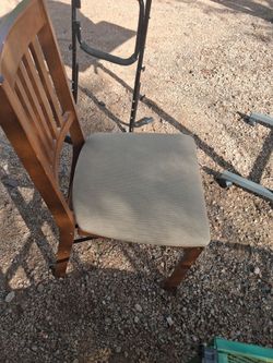 Wood Dining Chair with Upholstered Seat