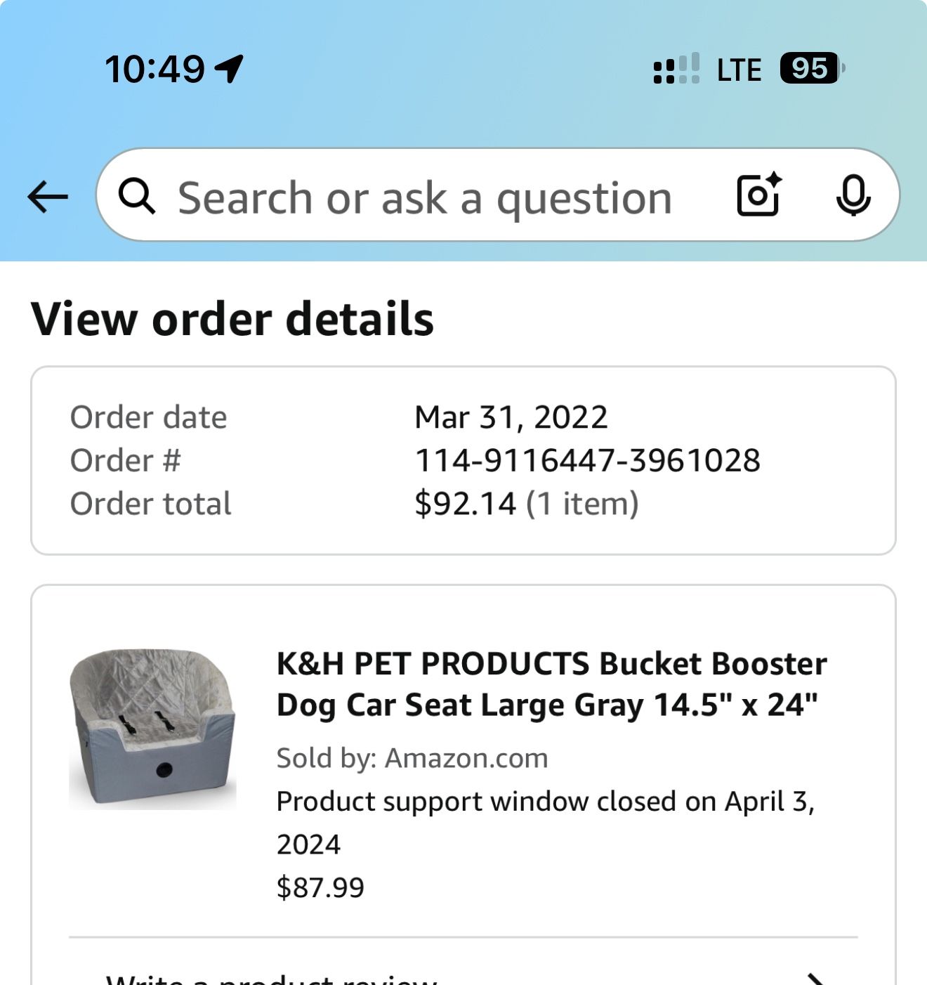 Dog Car Seat For Small To Medium Dog