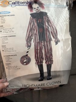 Halloween costume nightmare clown men