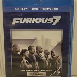 $5 BLU RAY MOVIE. FURIOUS 7. BLU RAY / DVD ONLY. NO DIGITAL. $5 OR TRADE FOR A MOVIE TITLE I DO NOT ALREADY OWN.