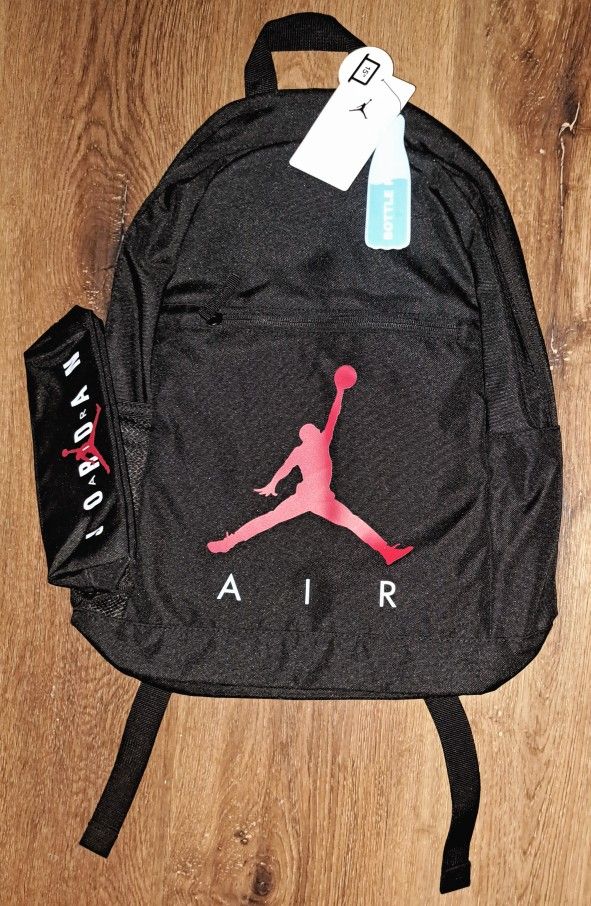 Nike Jordan KIDs Backpack SCHOOL BAG Pencil Case BLACK NEW