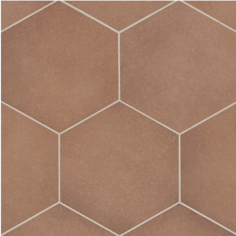 Terracotta hexagon ceramic tile