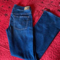 2 Pantalones American Eagle, Azul Marino, para Botas, Talla 2 y 4