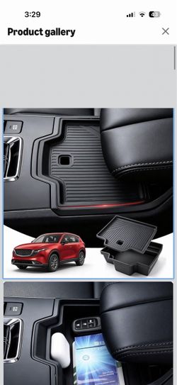 Center Console Organizer for 2026 Mazda CX-5 Accessories, CX-5 Front Armrest Hidden Flip-Top Storage Tray - Silicone Black