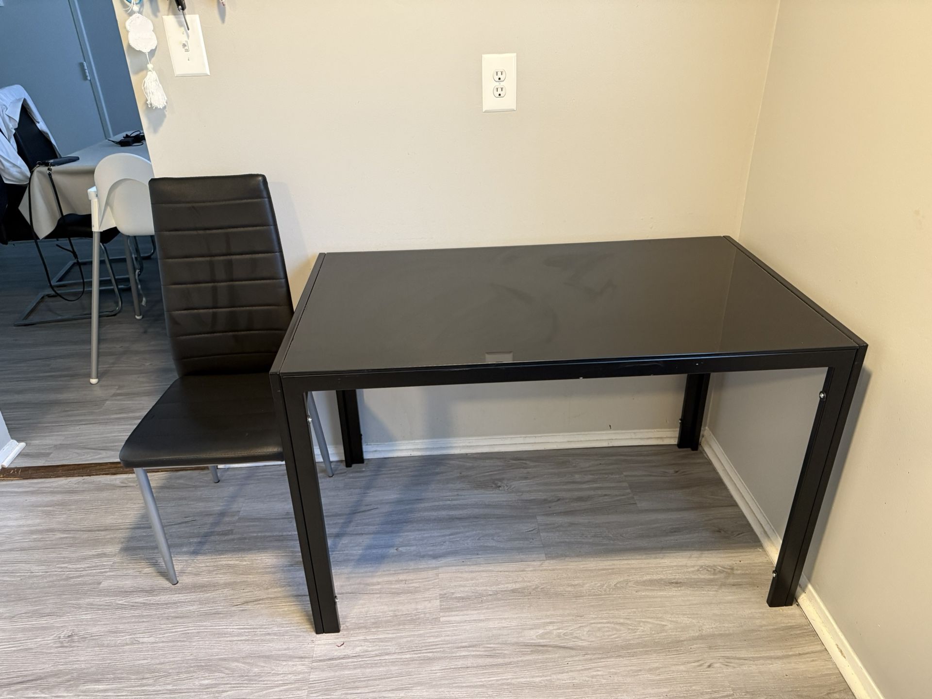Glass Kitchen Table With A Chair
